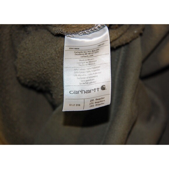 Carhartt Mens 2XL Original Fit Pullover Midweight Hooded Sweatshirt K121-316 - Picture 7 of 7